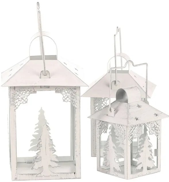 Fém lámpás szett Fák 3 db, fehér