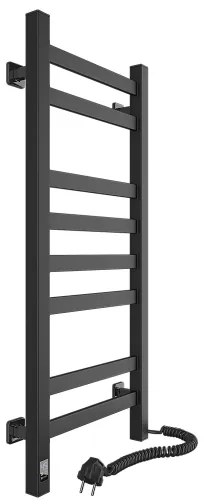 Fürdőszobai létrás törölközőszárító radiátor termosztáttal AVANGARD 251W/230V 80,6cm IP44 fekete jobb oldali