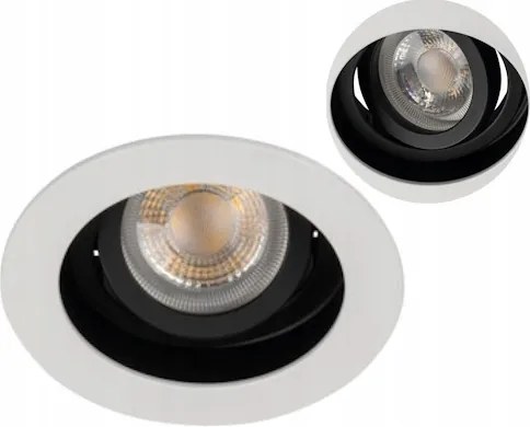 Mennyezeti Led lámpa Süllyesztett gyűrű Mozgatható fehér-fekete Kanlux