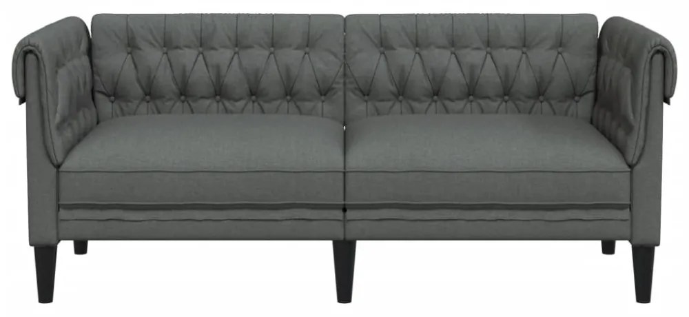 sötétszürke 2 személyes szövet Chesterfield kanapé