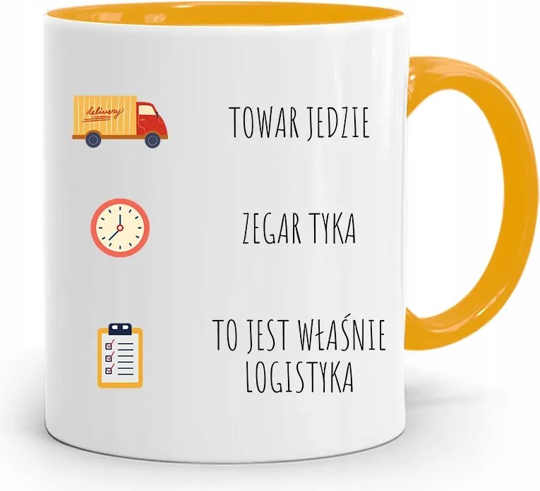 Logisztikai Bögre Sárga Születésnapi Ajándék fényképes nyomtatással