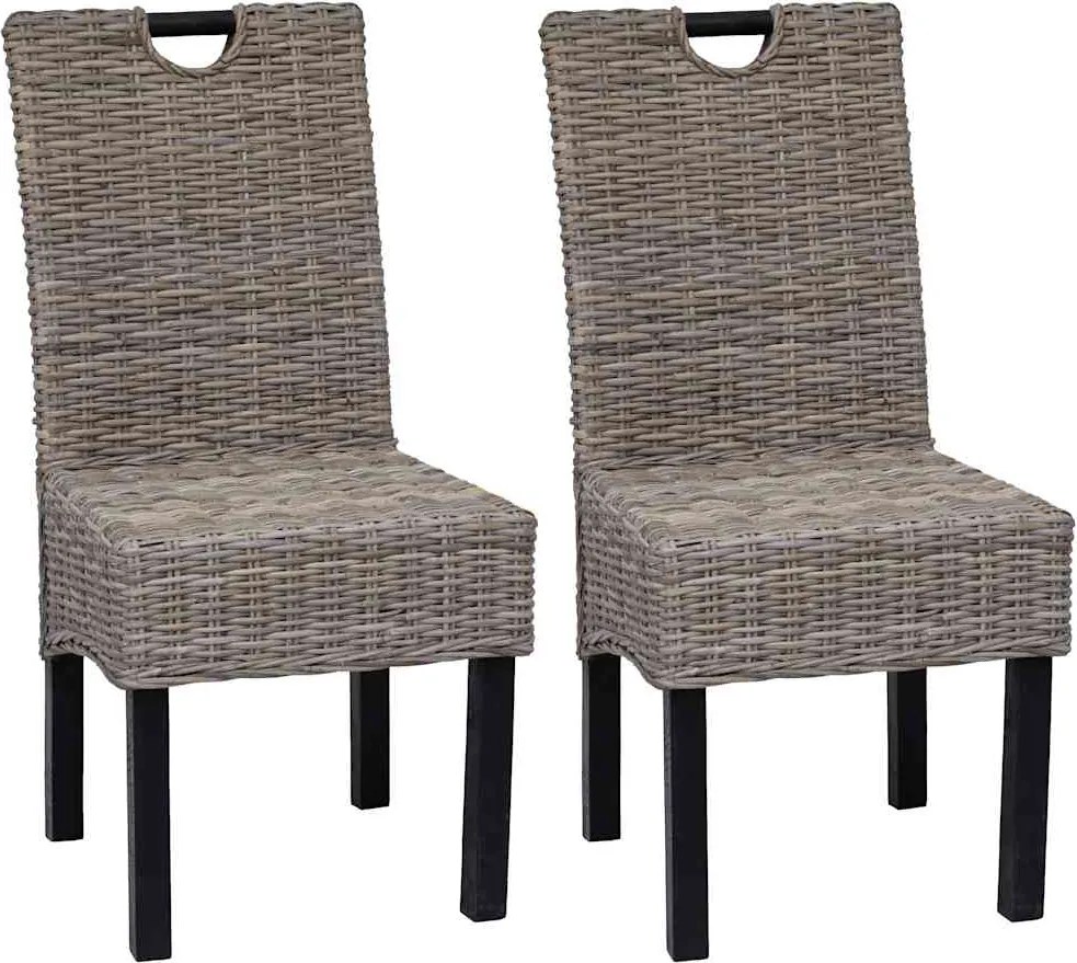 vidaXL 2 db Kubu rattan mangófa étkezőszék