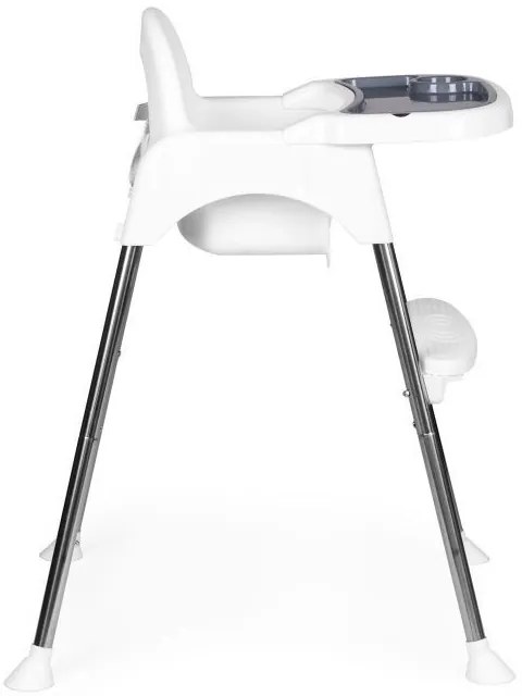Etetőszék 2 az 1-ben tálcával övekkel fehér