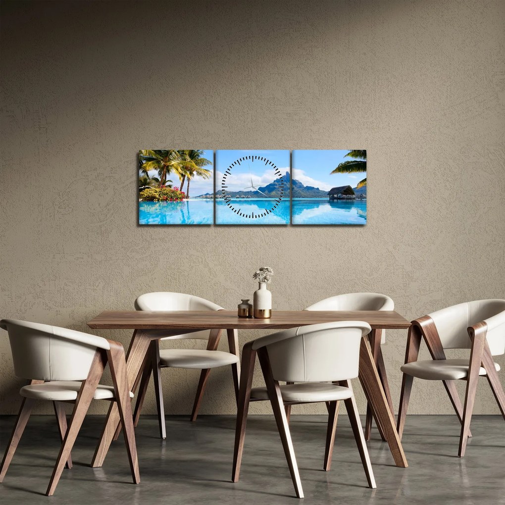 Kép - Bora-Bora, francia Polinézia (órával) (90x30 cm)