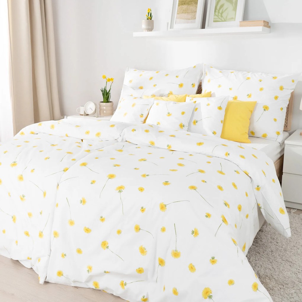 Goldea pamut ágyneműhuzat - pitypangok 140 x 200 és 70 x 90 cm