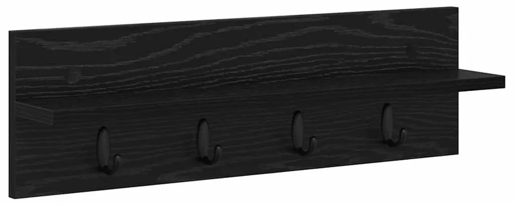 Fali Kabáthorog polcokkal Musta tammi 60 x 10.5 x 18 cm Faanyag