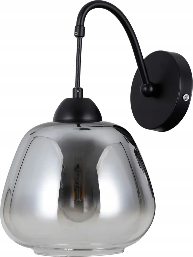 Fali lámpa Italux Felis Fekete matt üveg kl. Füst E27 40W