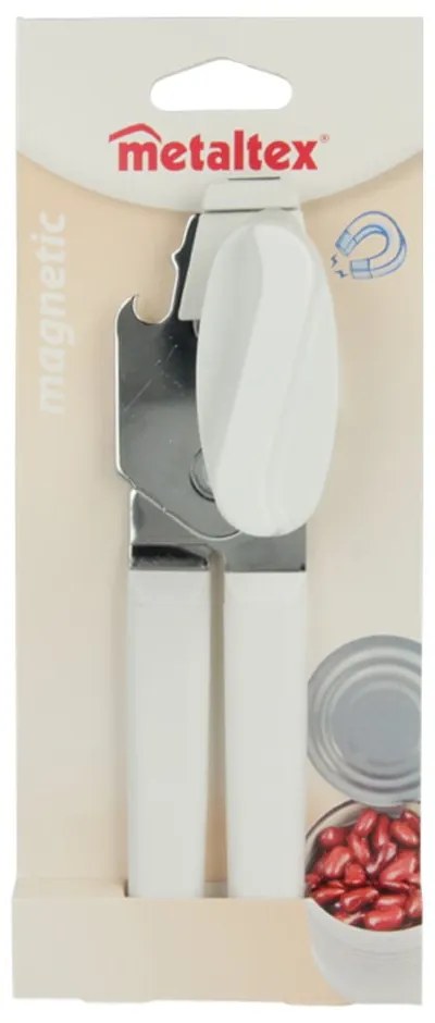 Fehér, mágneses konzervnyitó, hosszúság 19 cm - Metaltex