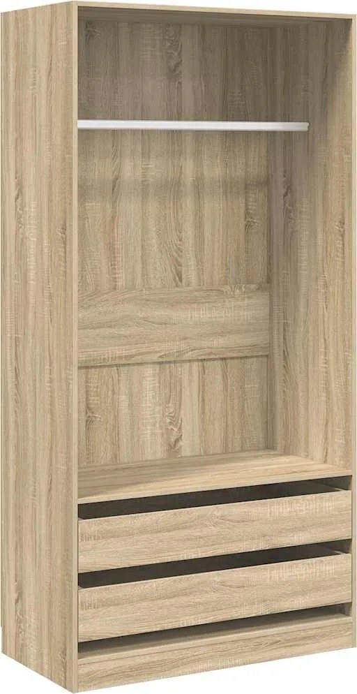 vidaXL sonoma tölgy színű szerelt fa ruhásszekrény 100 x 50 x 200 cm