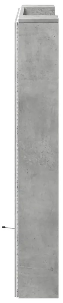 betonszürke áthidalószekrény LED-világítással 100x16,5x103,5 cm