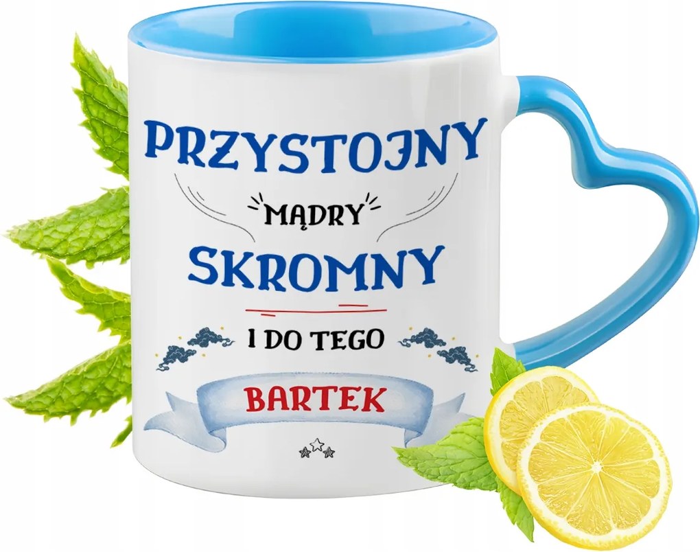 Bartek Kék Bögre Szív Alakú Füllel Kávé Ajándék