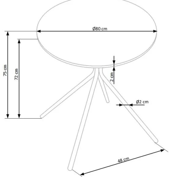 HOMORA fekete étkezőasztal