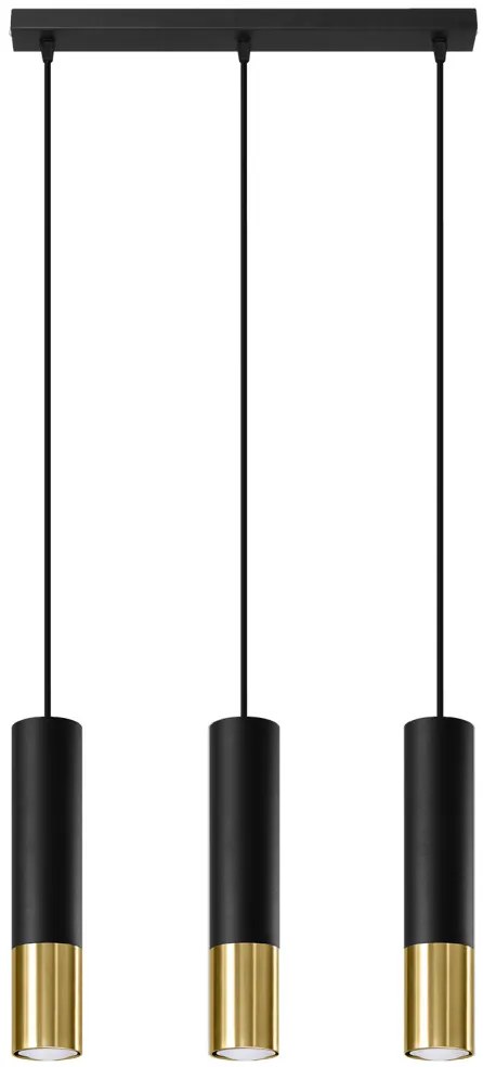 SOLLUX SL-0954 LOOPEZ Hengeres Függesztett Lámpa Fekete, Arany GU10 IP20