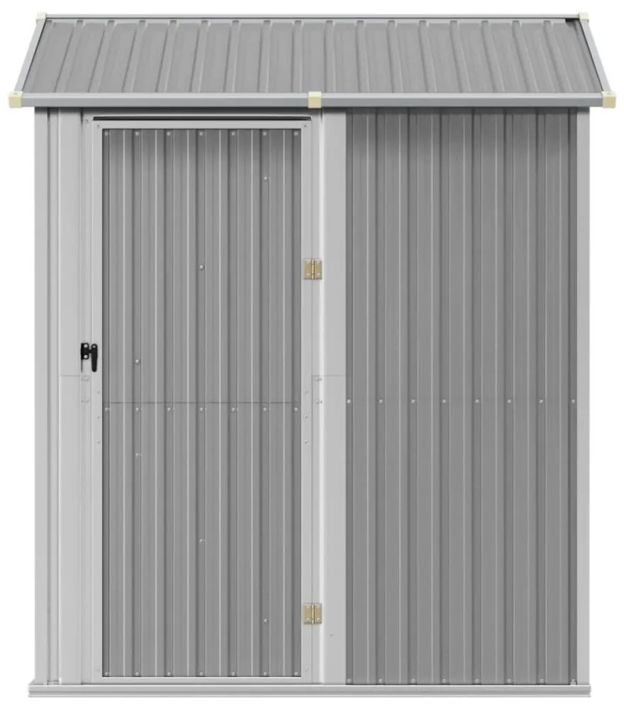 világosszürke horganyzott acél kerti fészer 192 x 152,5 x 237 cm