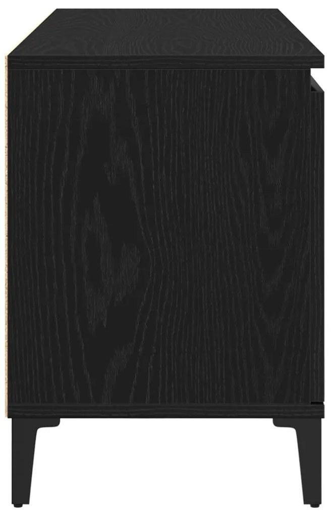 TV Szekrény Fekete Tölgy 102x35x50 cm Műanyag Fa