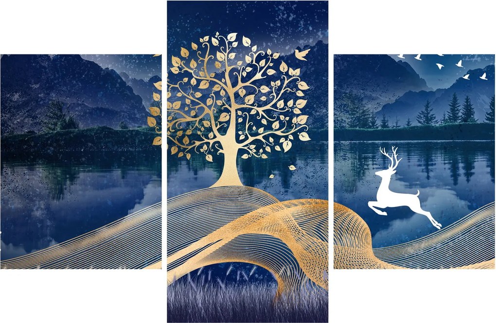 Szarvas képe teliholdkor (90x60 cm)