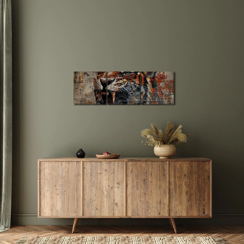 Kép - Téglatigris (órával) (90x30 cm)