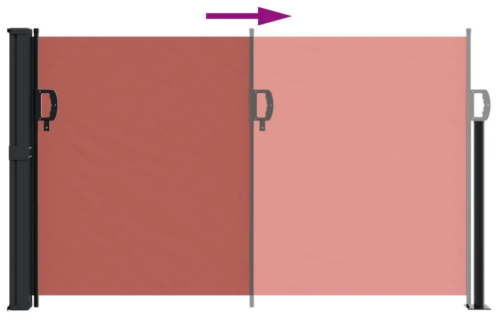 terrakotta behúzható oldalsó napellenző 120 x 600 cm