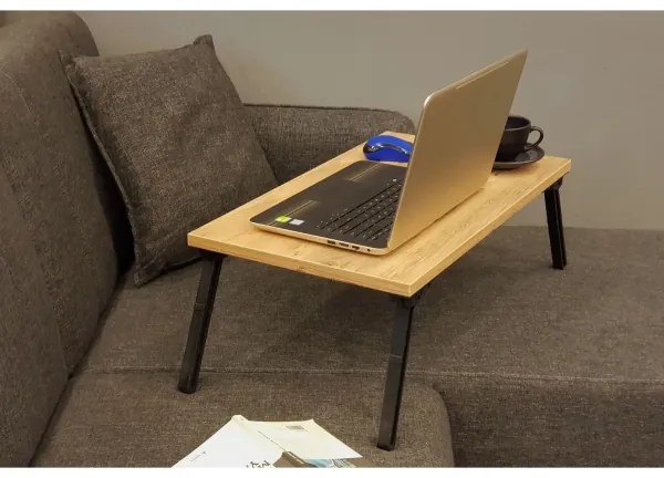 Ágyasztal GUSTO 24,5x60 cm bézs/fekete