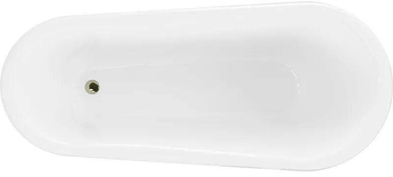 Mexen, Mexen Retro wanna wolnostojąca 170 x 75 cm, fehér/fekete, arany lábak - 53251707575-50