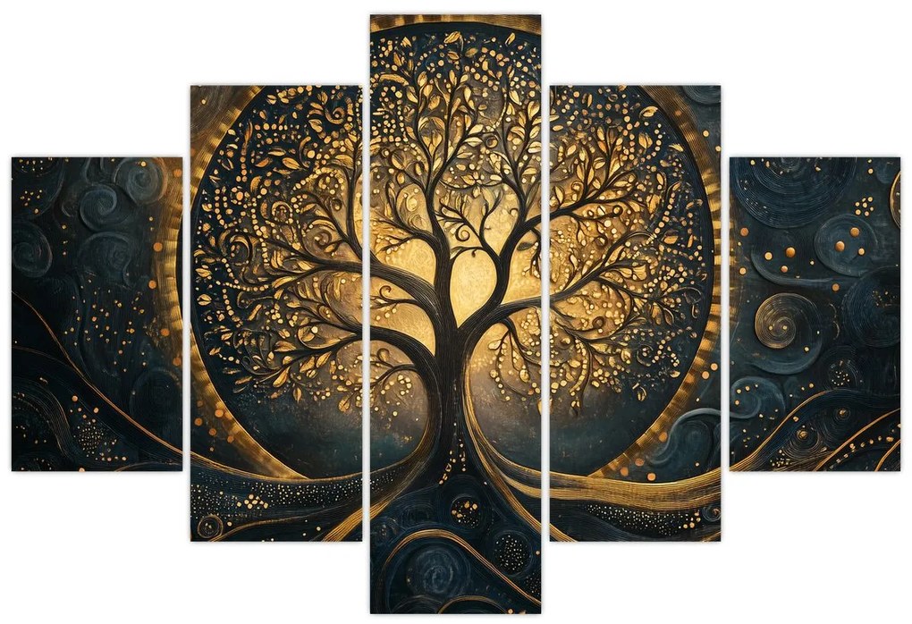 Kép – Arany aurájú fa (150x105 cm)
