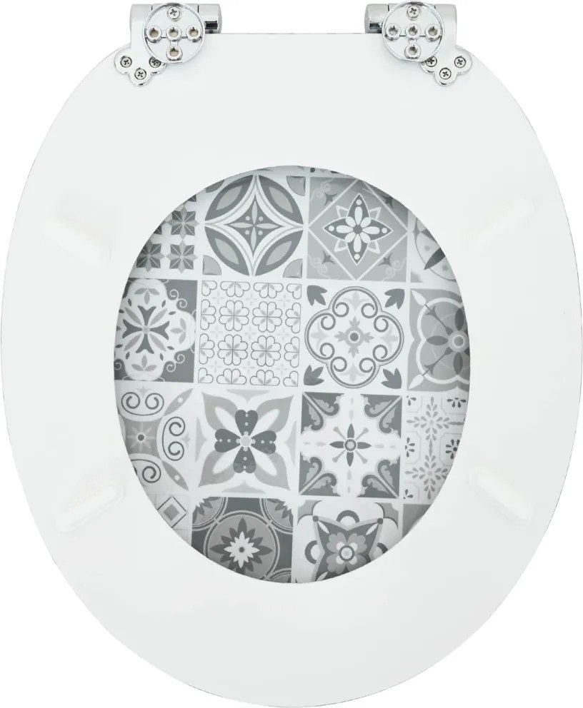 Lágy záródású WC ülőke 2 pcs Kék és fehér porcelán 44 x 38 cm