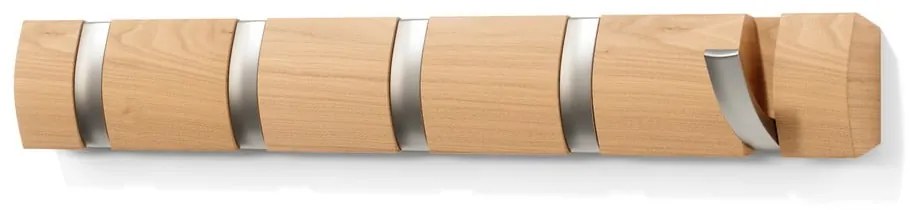 Natúr színű kőrisfa fali fogas Flip – Umbra