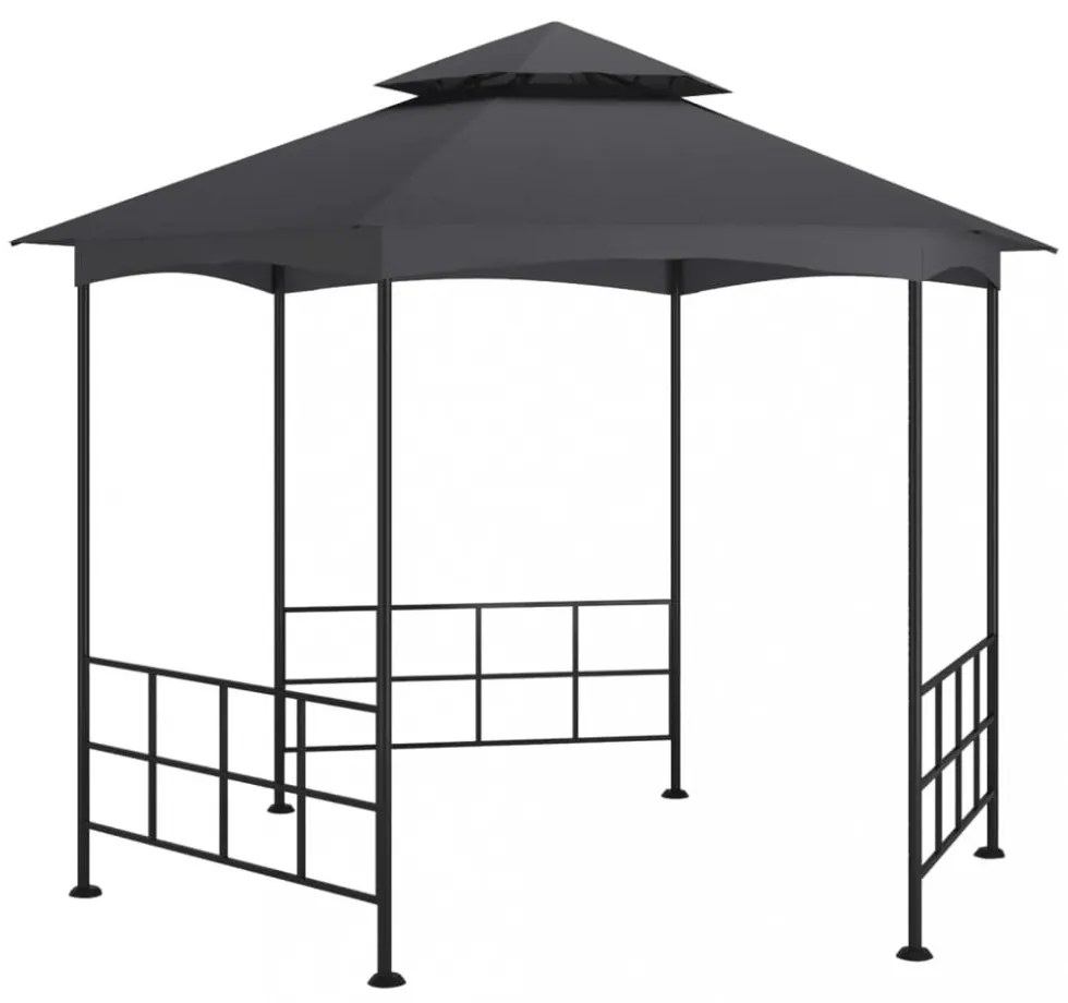 antracitszürke pavilon oldalfalakkal 3,1 x 2,7 m