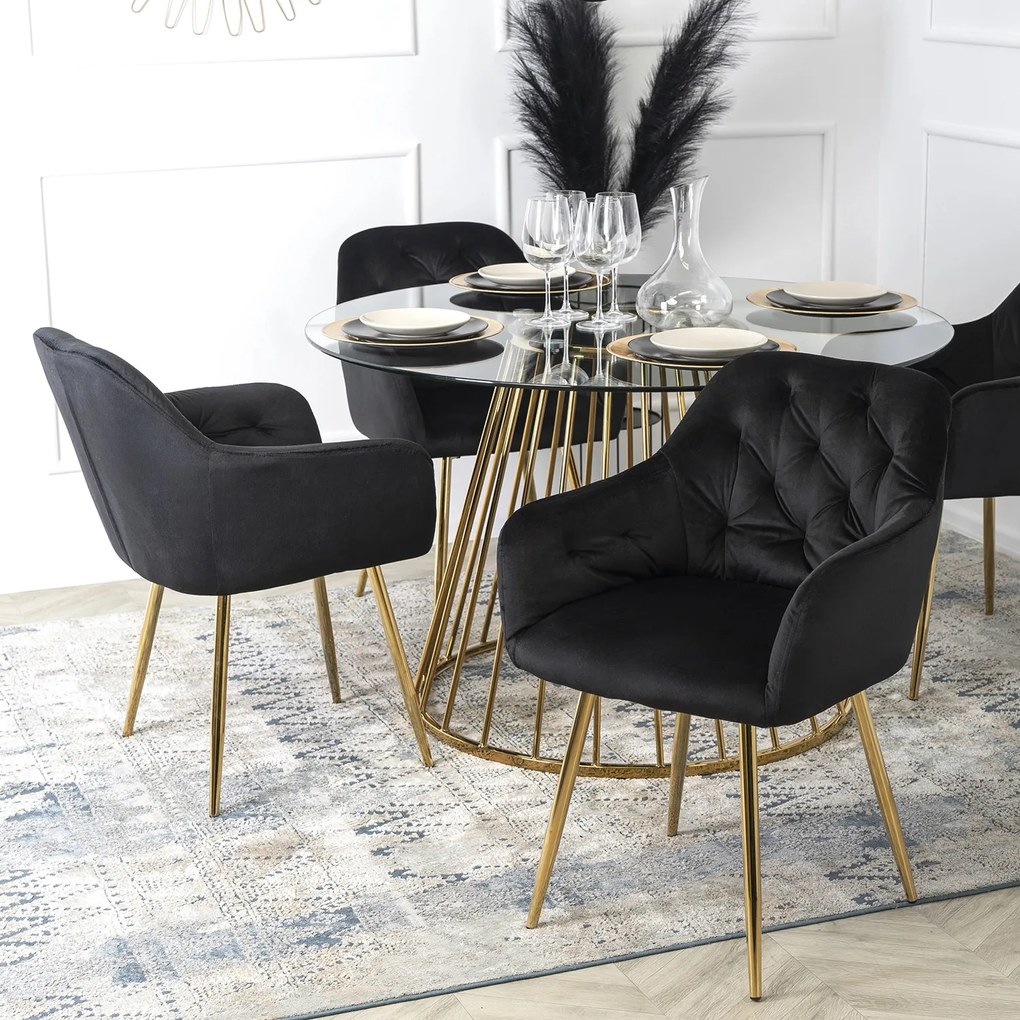 Kerek Üveg Étkezőasztal. OLIVIER 120 cm