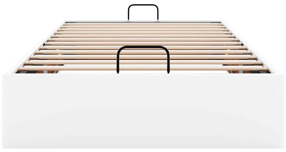 Ottomán ágykeret matrac nélkül fehér 100x200 cm műbőr