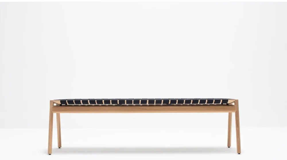 Fekete-natúr színű pad Klupa - Gazzda