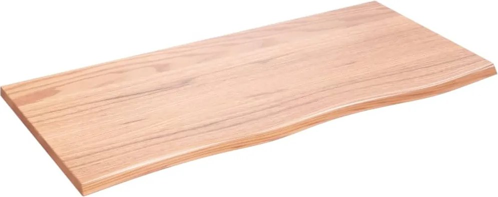 vidaXL világosbarna kezelt tömör tölgyfa asztallap 100 x 50 x 2 cm