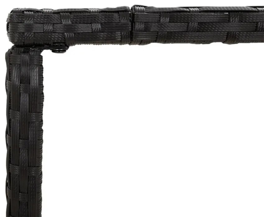 5 részes fekete polyrattan kerti bárszett párnával