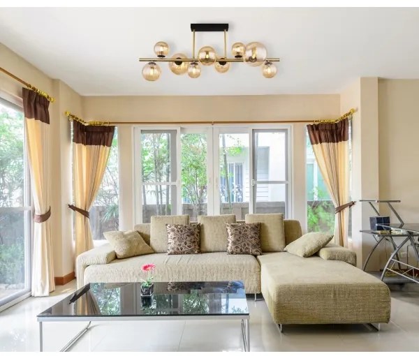 Globo 56135-9D - LED Csillár rúdon RIHA 9xG9/3W/230V sárgaréz