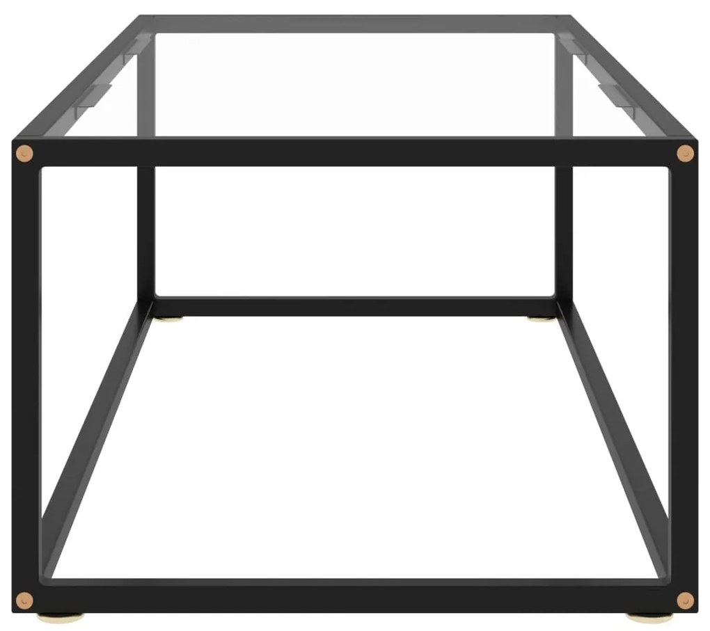 Fekete dohányzóasztal edzett üveggel 100 x 50 x 35 cm