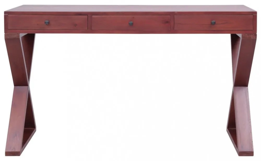 barna tömör mahagóni számítógépasztal 115 x 47 x 77 cm