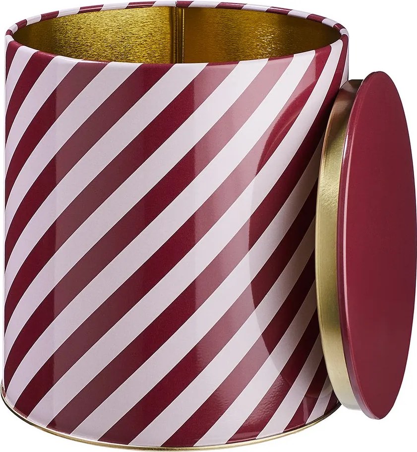 COOKIE JAR fém tárolódoboz, Candy Cane Ø13,5 cm