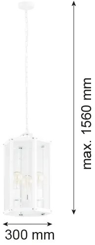 Argon 1251 - Csillár láncon BODRUM 3xE27/15W/230V fehér