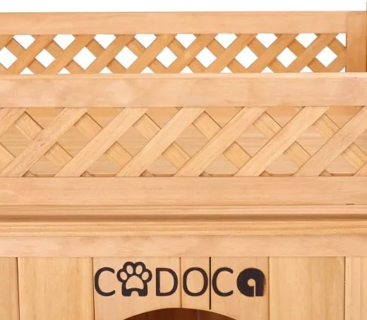Cadoca® Ház macska számára erkéllyel 53x54x64 cm