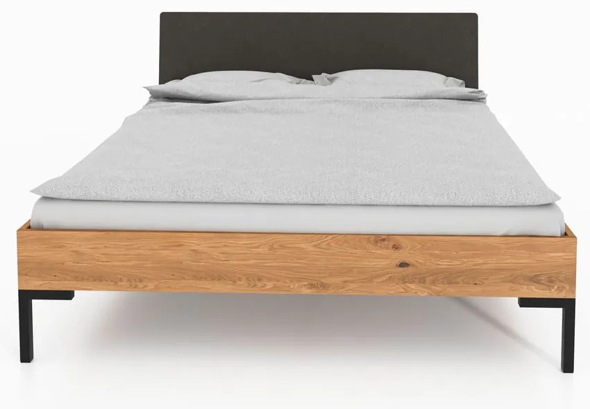 Tölgyfa franciaágy kárpitozott ágytamlával 160x200 cm Abies 1 - The Beds