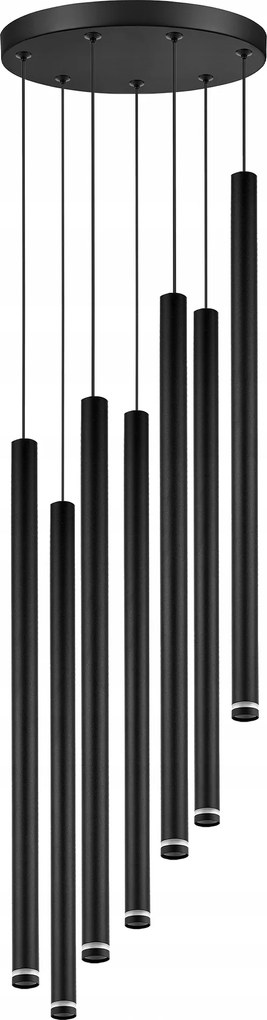 Mennyezeti Lámpa Függő Plafon Csillár Cső Jégcsap Fekete 7x G9 Modern