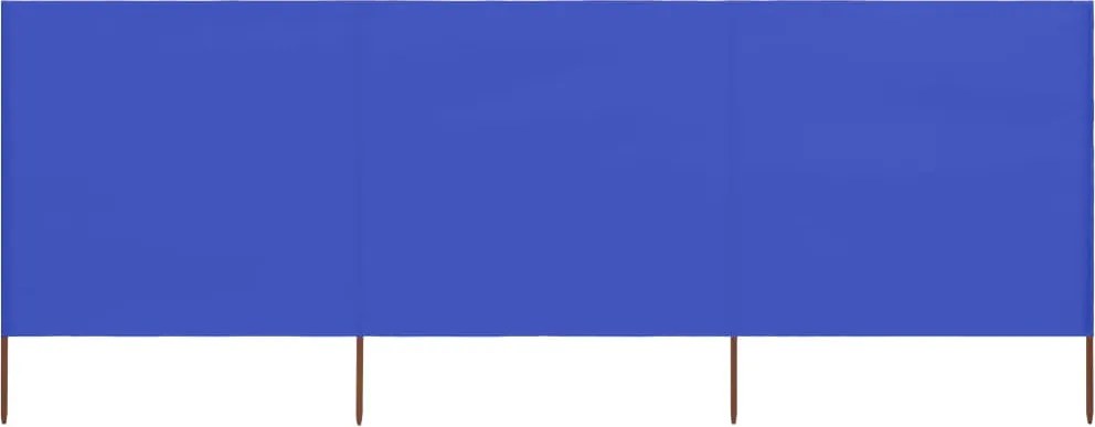 vidaXL 3 paneles azúrkék szövet szélfogó 400 x 80 cm