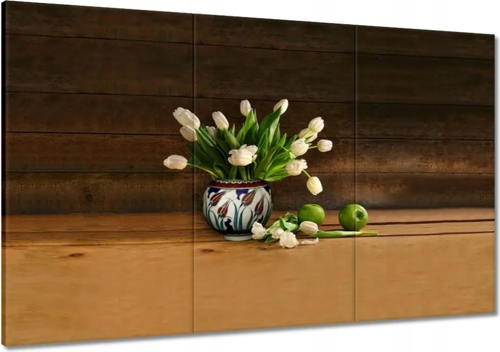 Vászonkép 120x80 Tulipánok vázában
