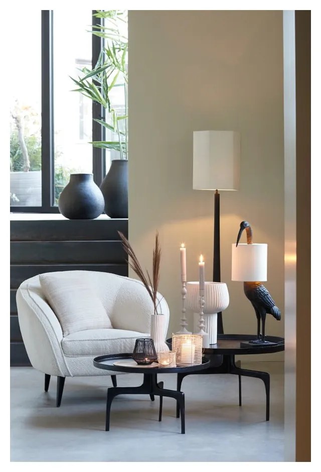 Fekete kerek dohányzóasztal szett 2 db-os ø 75 cm Tobias – Light & Living