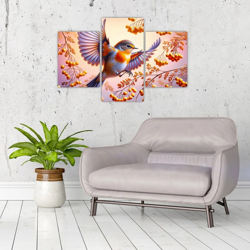 Kép - Madár berkenyével (90x60 cm)