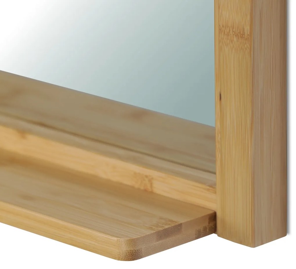 Fali tükör B043 NAT, bambusz, M