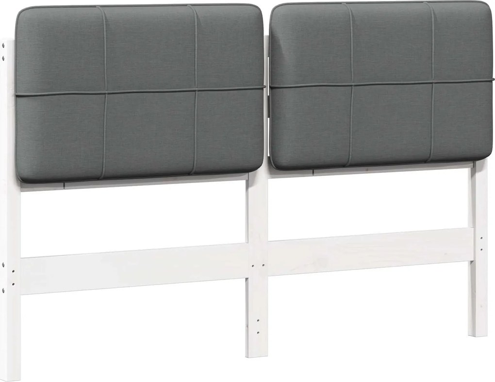 vidaXL Kárpitozott fejtámla fejtámlával Fehér és világosszürke 160 cm