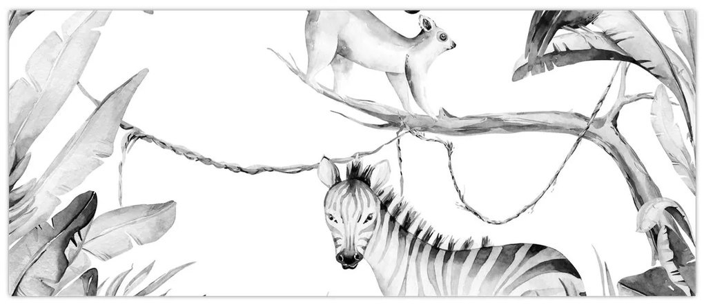 Kép - Akvarell dzsungel (120x50 cm)
