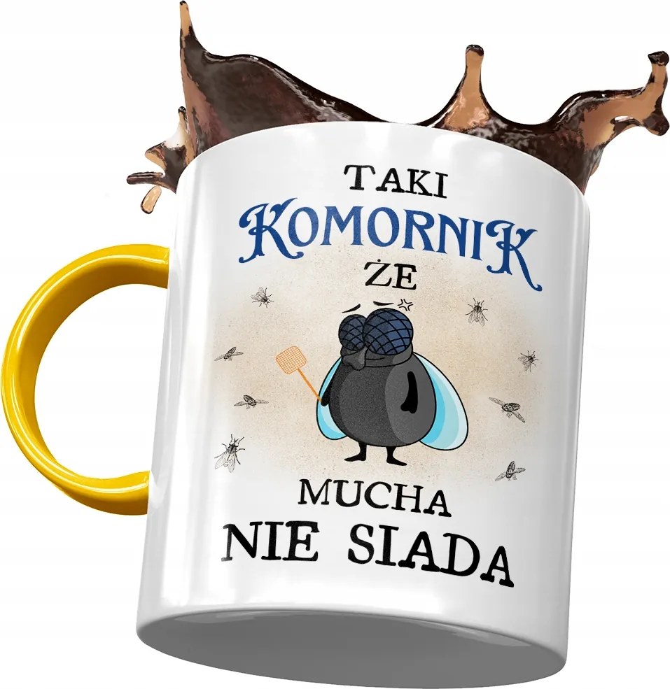 Sárga Bögre A Végrehajtónak Olyan Hogy A Legyek Nem Ülnek Nyomtatott Fotóval