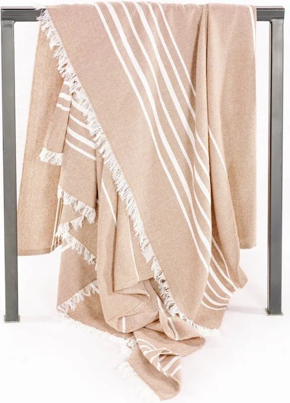 Bézs pamut takaró 150x200 cm Solene – Tiseco Home Studio